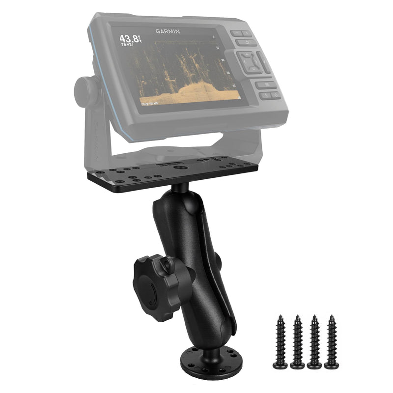 Aluminum Anti-Theft Knob Fish Finder Mount with 1.5" / C Size Ball, 5.9'' Long Arm Marine Electronic Mount,Saltwater Resistant Aluminum Bracket Compatible with Garmin, Lowrance and More Anti-Theft-Medium Sized