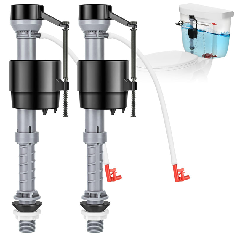Universal Toilet Flusher Replacement Kit, Toilet Fill Valve Replacement Kit, Toilet Parts Inside Tank Kit, Adjustable, Quiet and Easy to Install (2-Pack) 2
