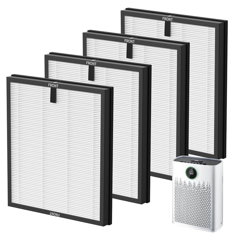 4 Pack HAP603 Replacement Filter for ECOSELF HAP603 / HAP603WF Air Purifier White 4 Pack