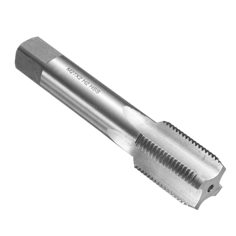 uxcell Hand Bottom Tap M27 x 2 H2 Metric Thread Bottoming Style Threading Taps High Speed Steel HSS6542 Straight Flutes Screw Tapping Tool