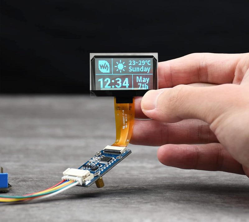 1.51inch Transparent OLED Compatible with Raspberry Pi 5/4B/3B+/3B/A+/Pi Zero W/Pi Zero 2W, 128 x 64 Resolution, SPI/I2C Interfaces, Embedded Independent Driver Chip, Light Blue Color Display