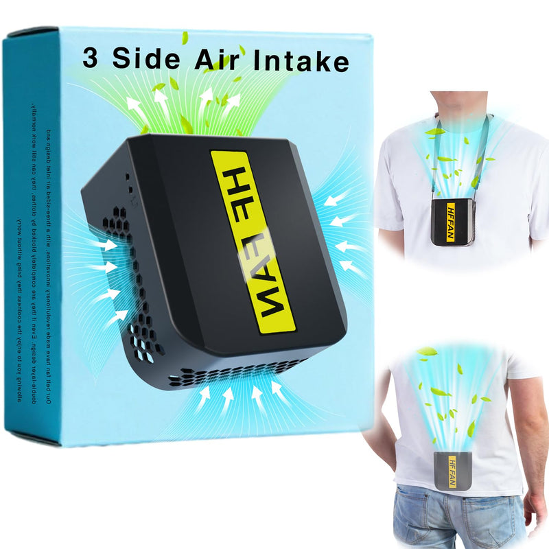 Portable Waist Clip Fan Rechargeable - 3 Side Air Intake Non-Blocking Under Shirt Fan with 10000mAh Battery Personal Wearable Fan for Body Cool