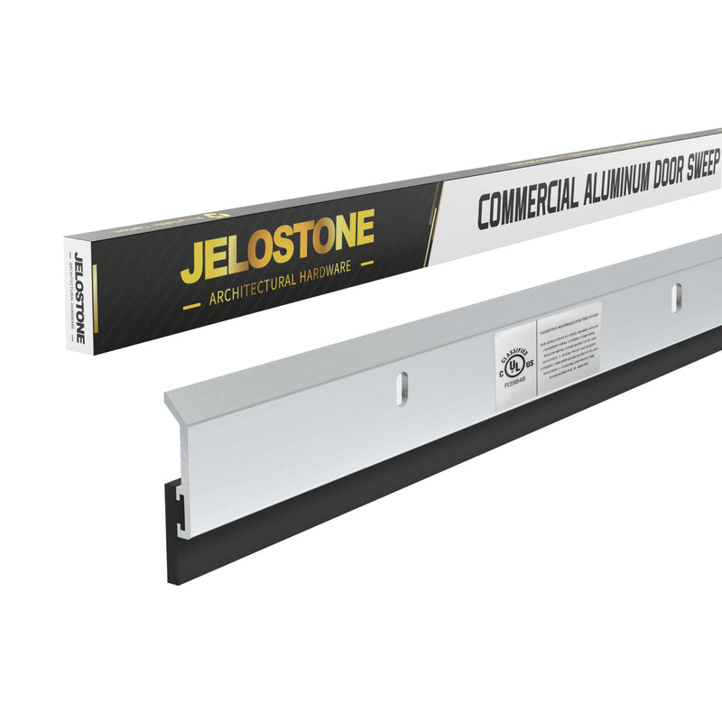 2 Pack - Commercial Door Bottom Sweep JS-N315, Heavy Duty Aluminum with Weather-Tolerant Neoprene Insert, UV-Resistant, 36", Clear Anodized – Ideal for Residential & Commercial Use 36''