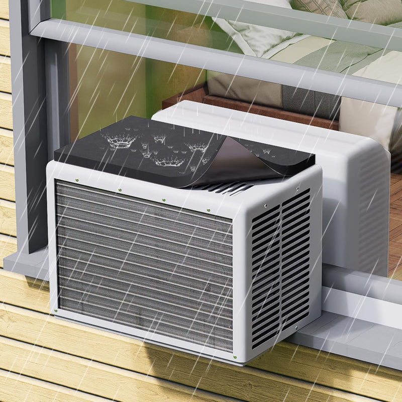 Air Conditioner Drip Cushion, Removable AC Rain Cover with Strong Magnetic Backing, Fit for U-Shaped Window AC Unit, Reduce Noise of Raining, Easy to Cut & Install