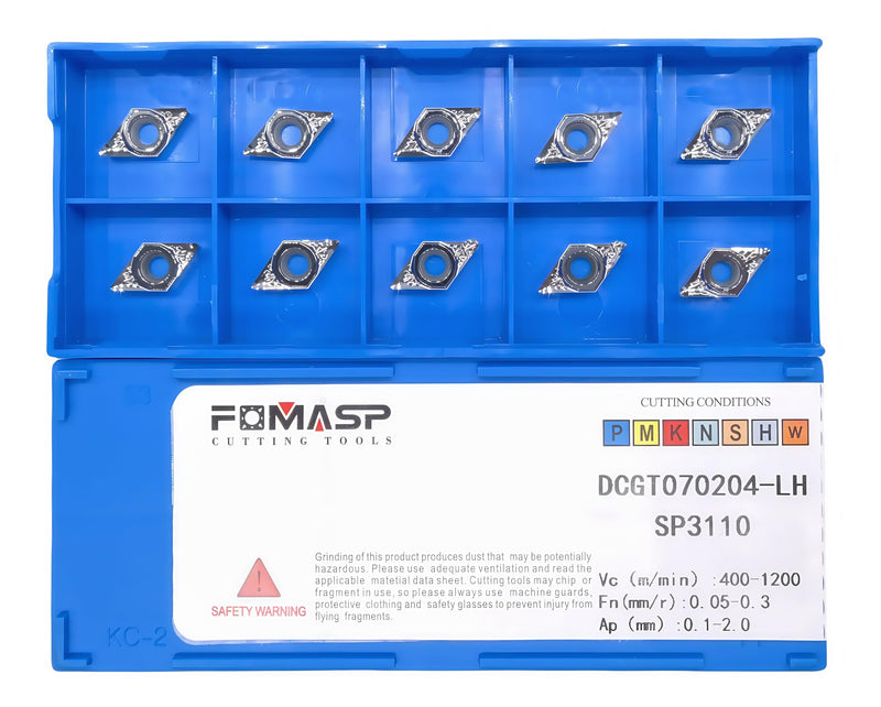 DCGT21.51 / DCGT070204-LH Carbide Turning Inserts for Aluminum Cutting Turning,10 PCS.