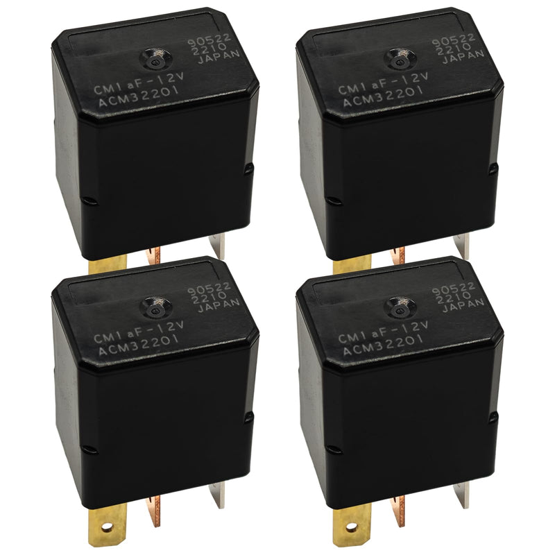 Relay CM1af-12V ACM32201 (Pack of 4) - SPST 12VDC 4-Pin Automotive Micro Relay, OEM Replacement for ACM33221 - Easy Installation