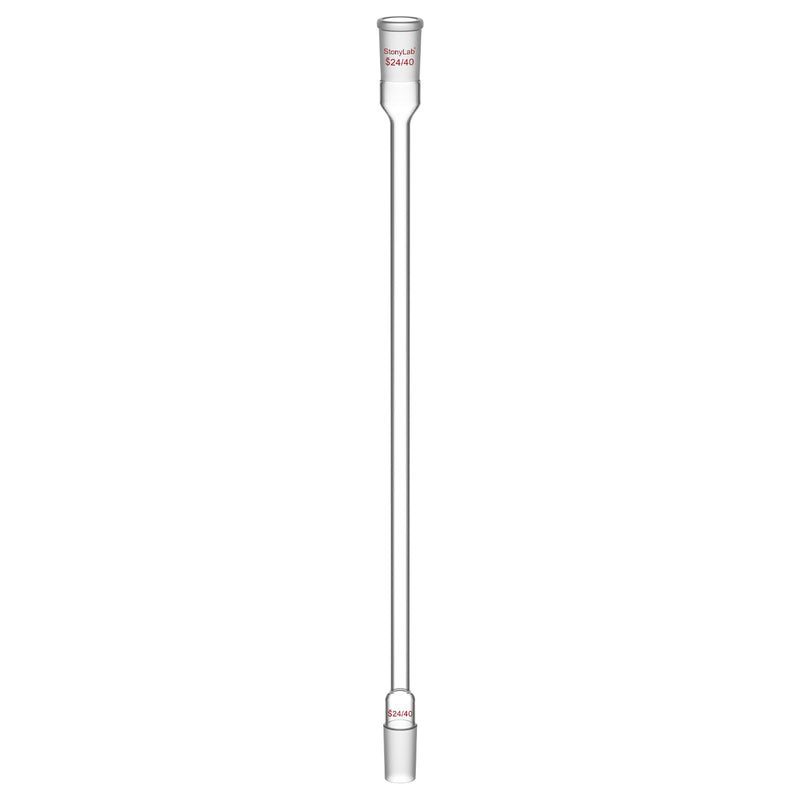 stonylab Air Condensation Tube, Borosilicate Glass Reflux Condenser with 24/40 Standard Joint 400 mm Jacket Length, 16 mm Diameter Lab Glass Condenser for Distillation Experiment