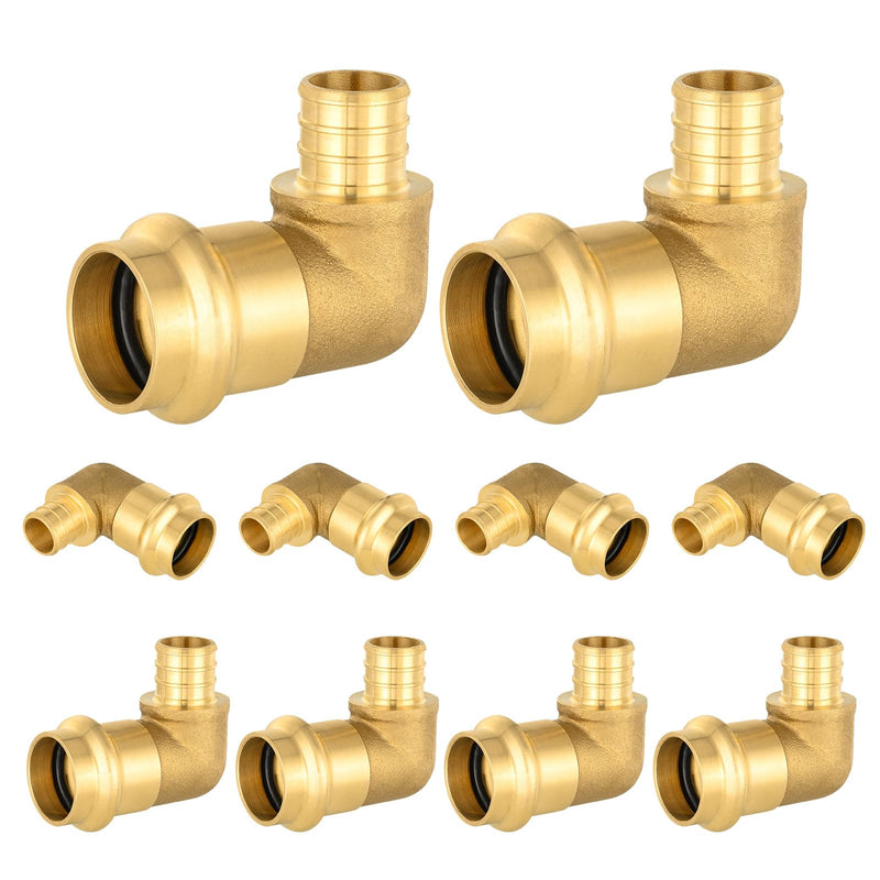 10 Pack FOSKAN Copper Press PEX Elbow, 3/4" Press x 3/4" PEX Crimp 10 3/4"press x 3/4"pex