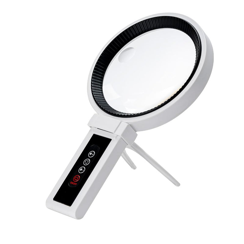 Lighted Magnifier, 2.5X/4.5X Magnifying Glass with 48 LEDs, Adjustable Brightness, 2 Color Modes, Handheld & Desk Stand for Reading, Crafts & Close Work