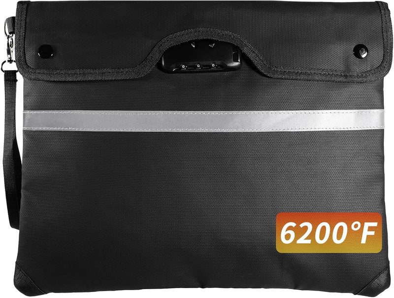 HOMELYLIFE Fireproof Money Bag,A4(15*11.8'') 6200°F Fireproof,Waterproof,Extra Thick Fireproof Cotton Lined for Home/Office Use,Secure Storage for Valuables,ash,Contracts,Jewelry & Important Documents A4 (15*11.8*1in)