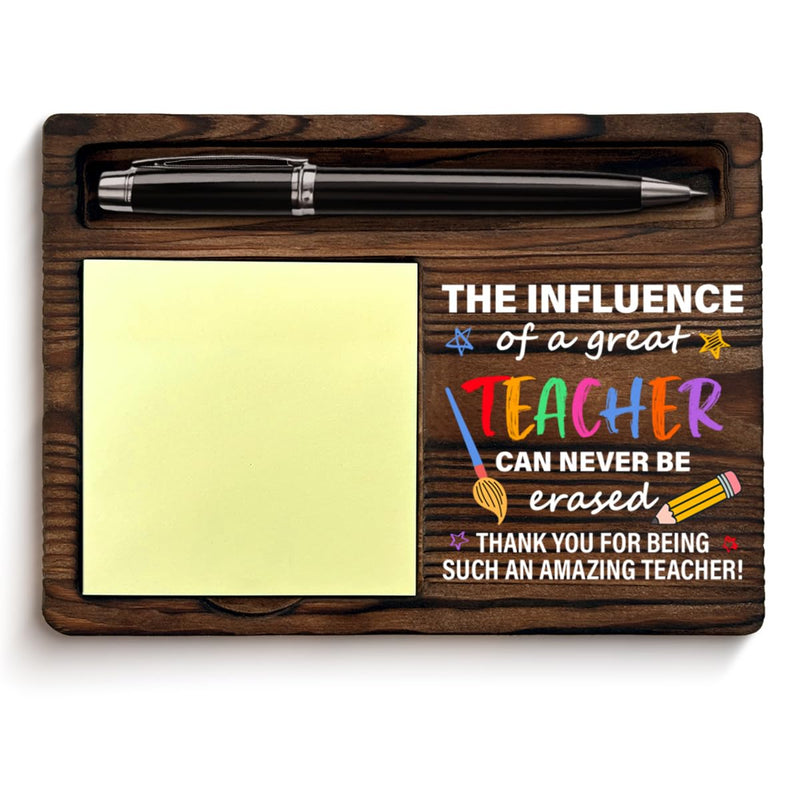 Thank You Teacher Gifts for Women Men Sticky Note Holder Teacher Appreciation Gifts The Influence of a Great Teacher Can Never Be Erased Self-Stick Note Pad Holders Home Office Decor