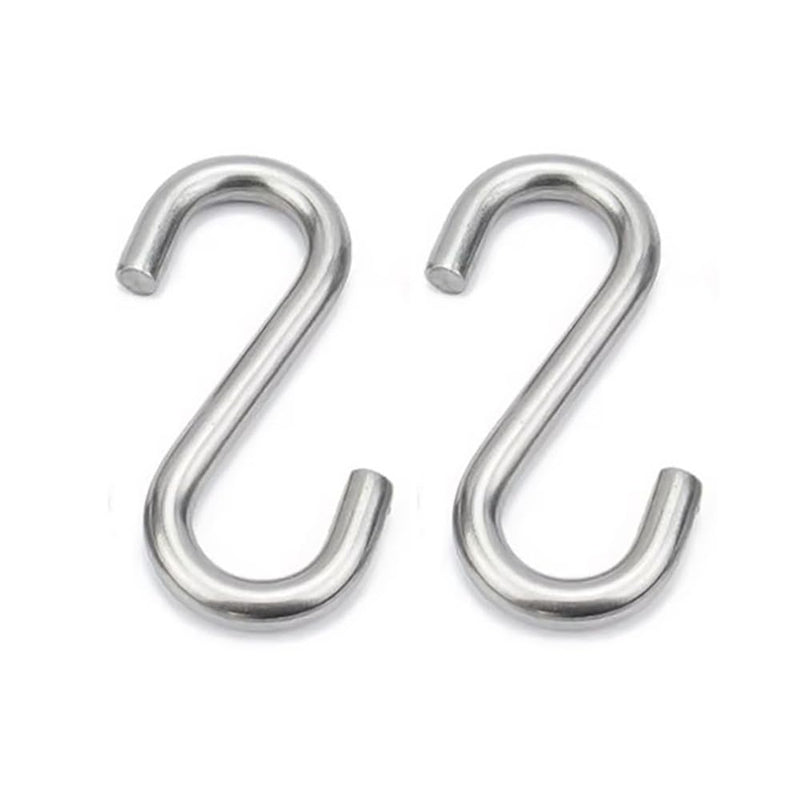 Heavy Duty Garage Door S Hook for Extension Springs & Hanging – 1/4” x 2” – Multi-Purpose Metal Hooks for Chains, Lights & Storage (2 Pack)
