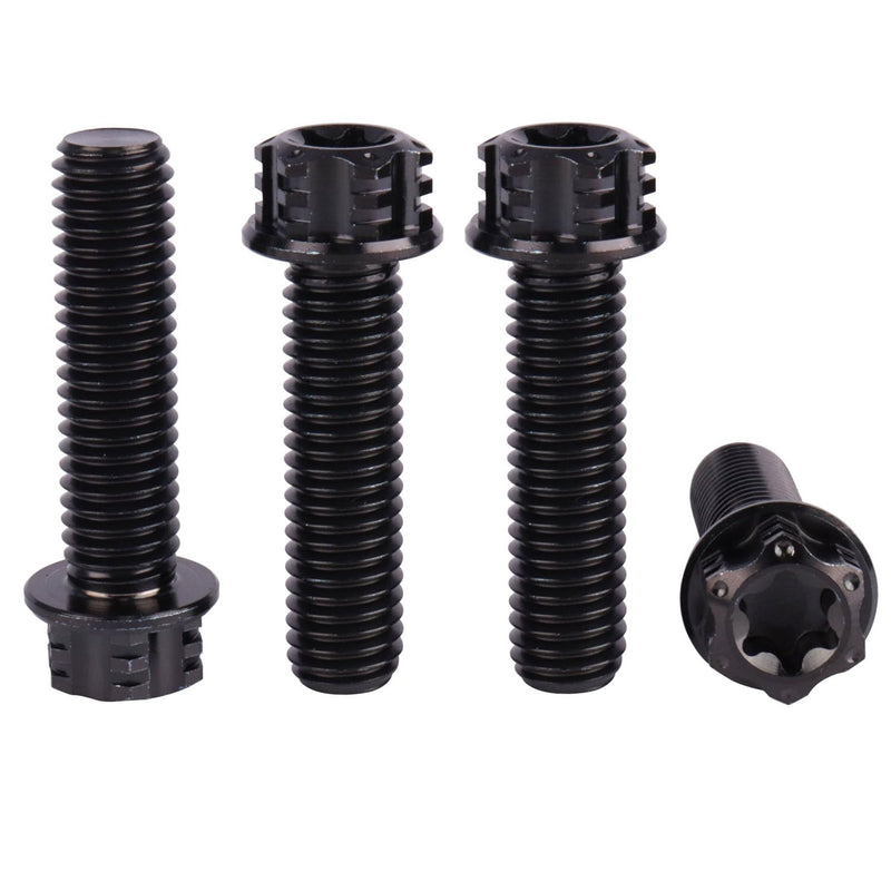 4Pcs Titanium Bolt Flange Torx Head M8 M10 x 20 25 30mm Screw Bolt for Motorcycle Car Modifications (Black, M8x30mm) Black M8x30mm Pitch 1.25