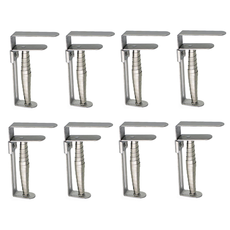 Stainless Steel Tablecloth Clips - Set of 8 Adjustable Table Cloth Clips with Spring Table Cloth Holders for Outdoor & Indoor, up to 6 cm Thickness, Silver 8pcs-silver