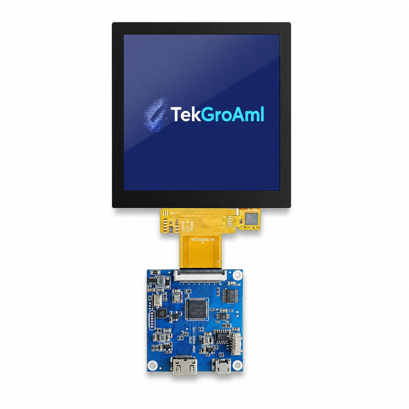 TekGroAml 4 Inch 720x720 IPS Square Touch LCD Display, H/D Video Port | mini Touchscreen for PC Sensor Panel, DIY Dashboard and Embedded Projects Touched
