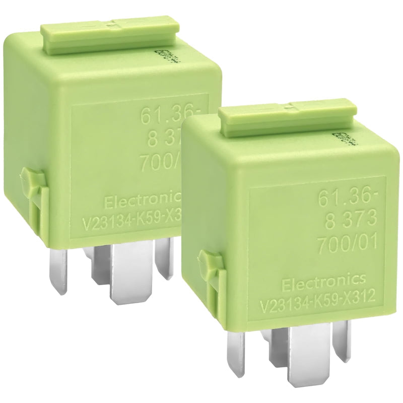 Relay V23134-K59-X312 61.36-8 373 700/01 (Pack of 2), 12VDC 5Pins Automotive Relay - Plug-in Installation - Compatible for Select BMW Car Series