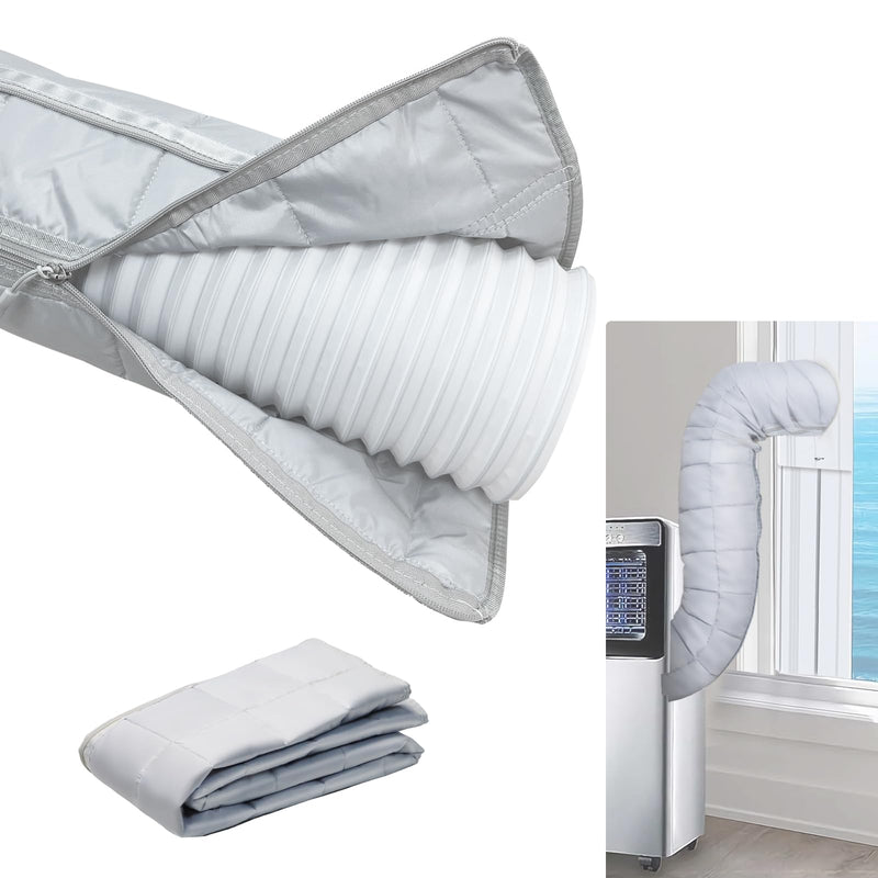 Wafloter Portable AC Hose Insulation Sleeve Universal Fit for 5" & 5.9" Diameter Vent Tube, Air Conditioner Hose Cover AC Tube Insulated Wrap 59inch Length, AC Exhaust Pipe Insulation