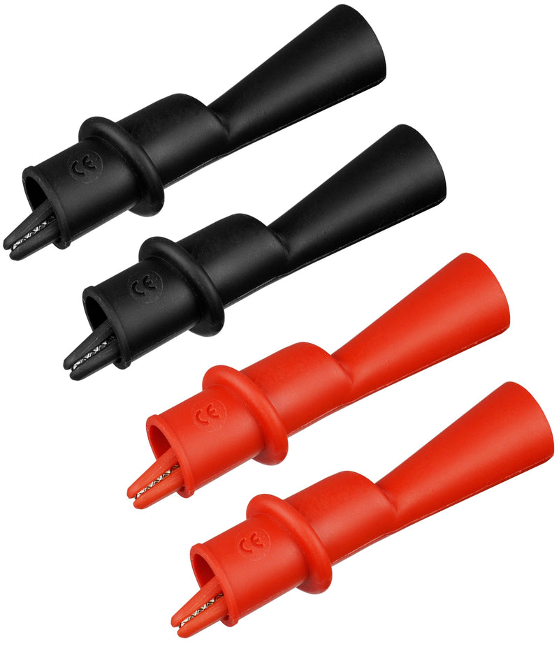 ZIBOO AC175 Threaded Slide-On Alligator Clip Set with Flexible Boots, Compatible with Fluke Compatible with TL71, Compatible with TL75, TL175 and TP175 Test Leads (2 Sets) AC175(2 Sets）
