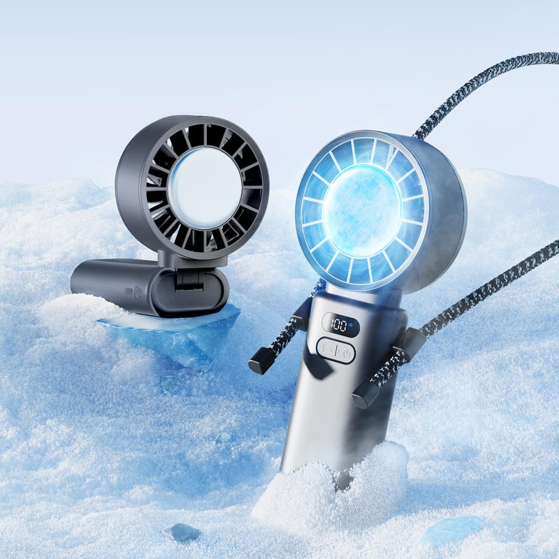 SOTHING Portable Handheld Fan, Built-in Cooling Compress, 100-Speed Rechargeable Personal Fan, 15Hrs Cooling, 120°Foldable Design, 3-IN-1 Portable-fan for Travel, Cooling Device for Outdoor 3600mAh Cooling Fan