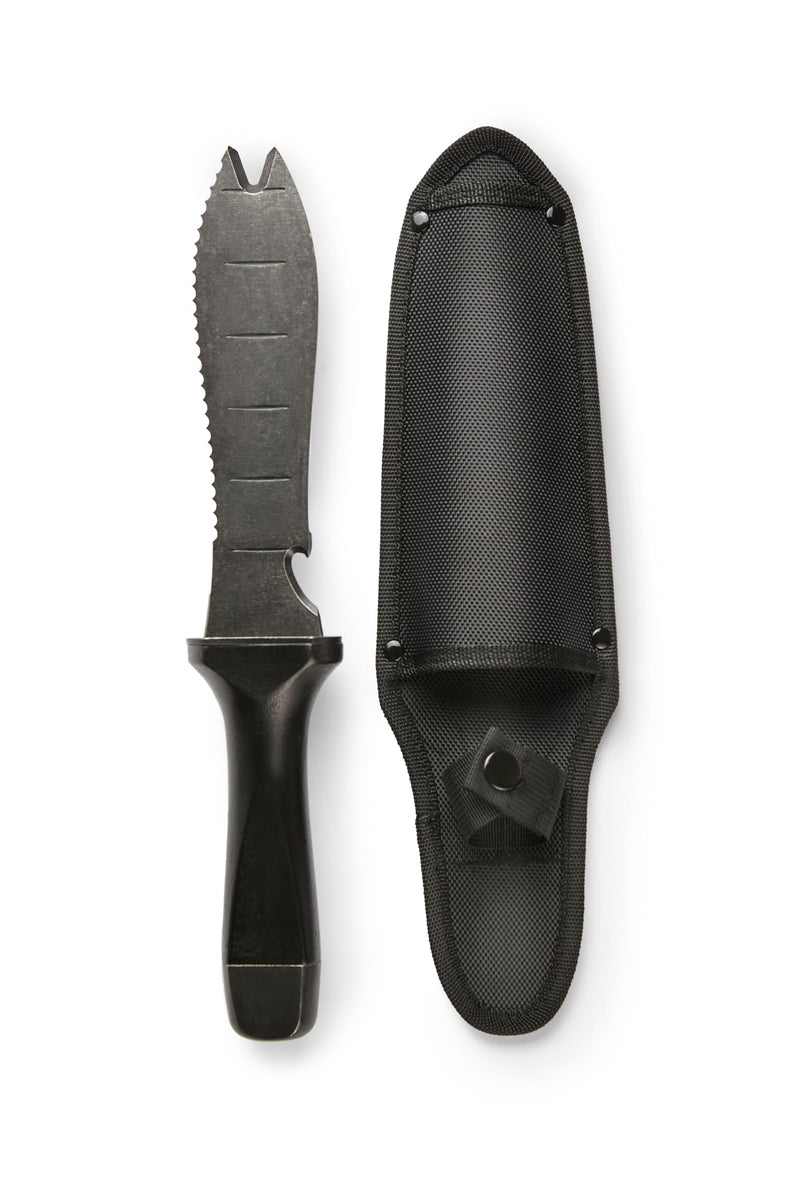 Hori Hori Garden Knife, Traditional Japanese Weeding Tool with ergonomic wooden handle. Hori garden tool with 7'inch blade with case. (Weeder blade) Weeder blade