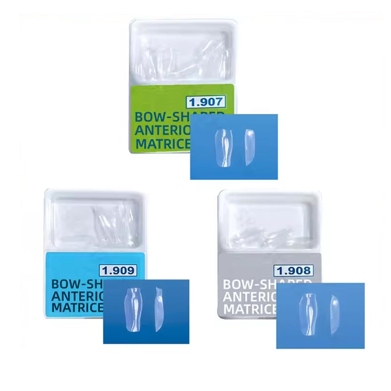 Dental Clear Matrix Anterior Matrice, BT Anterior Matrices Bioclear Style, Transparent Bow Anterior Matrices Sectional Contoured Matrix System (3, S/L/M) 3