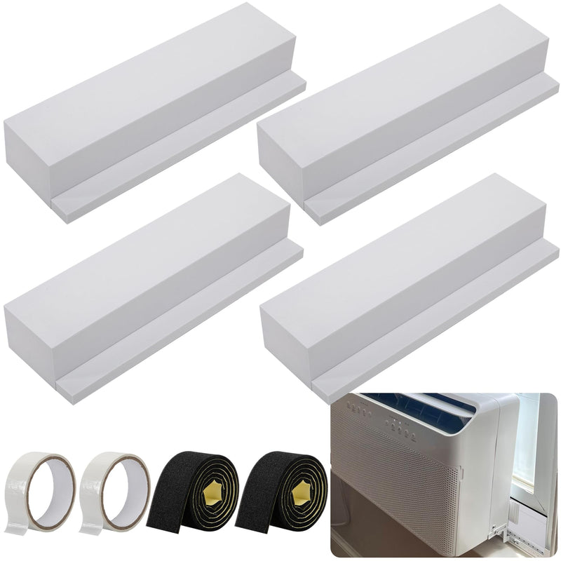 moonoom 4 Pack Air Conditioner Foam Block, Window AC Side Foam Block Kit White-2set