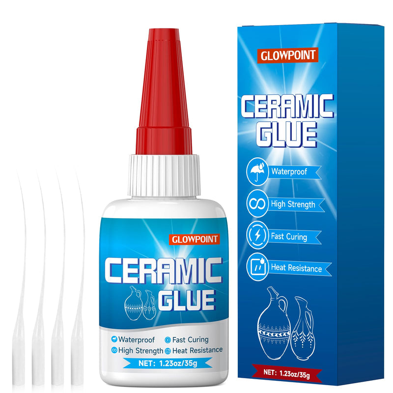 Ceramic Glue, 35g Ultra Strong Super Glue for Ceramic, Porcelain, Pottery & China Repair – Waterproof, Heat-Resistant, Safe Adhesive for Mugs, Dishes, Tiles & Crafts ceramic glue
