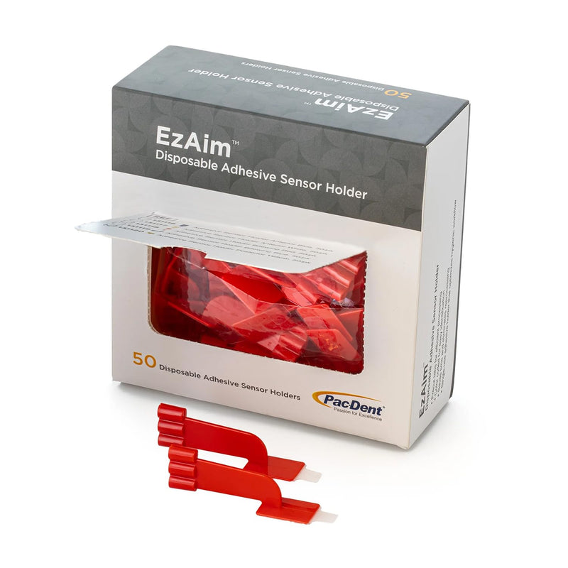 EzAim Individually Cut Adhesive Sensor Holder Bitewing Red, 50/Pack Red - Sensor Holder Bitewing