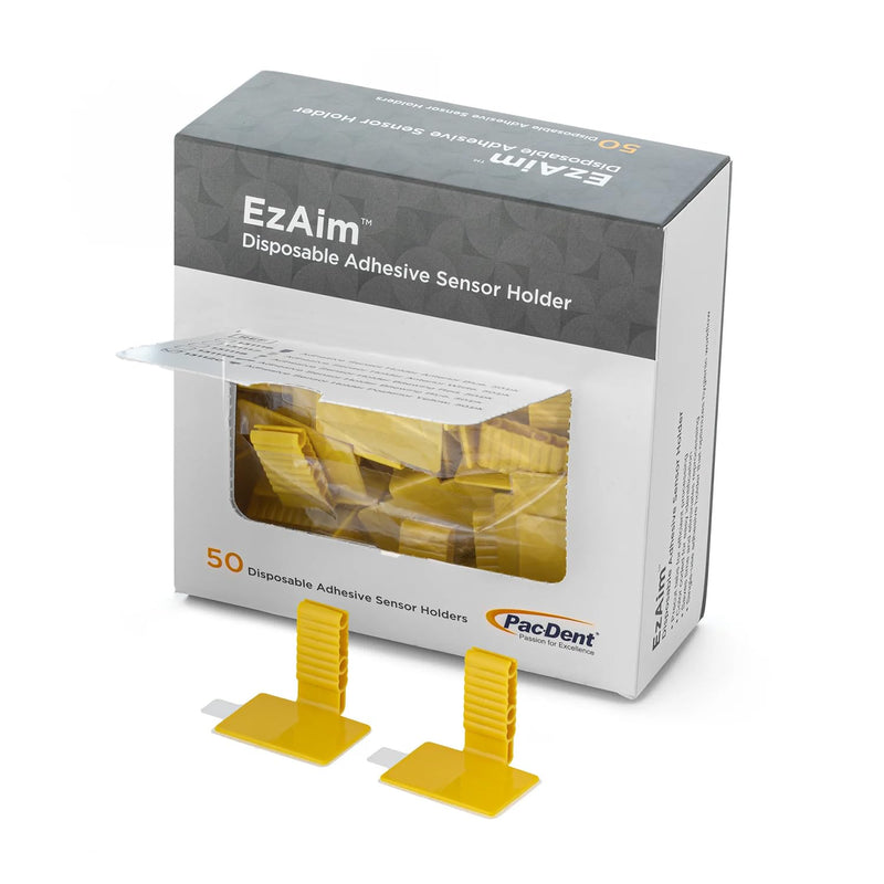EzAim Individually Cut Adhesive Sensor Holder Posterior Yellow, 50/Pack