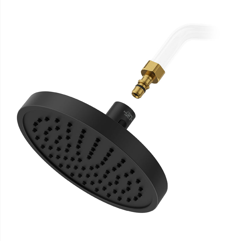 Pfister Universal Shower Head with QuickConnect Adapter, Single-Function, Round, 1.75 GPM, Spot Defense Matte Black Finish, 015WS2UT02QSDB