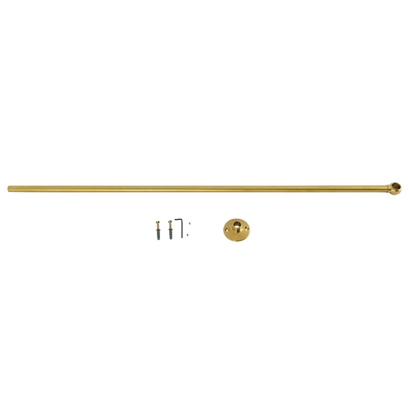 Kingston CCS347 Vintage Shower Curtain Rod Support, Brushed Brass
