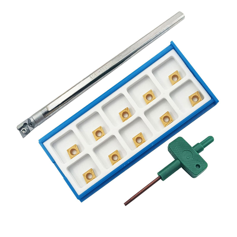 E06K-SCLCR06 Tungsten Steel Tool Holder with Internal Cooling (6mmx125mm) - High Seismic Resistance, CNC Efficiency | Includes 1 Holder + 1 Box CCMT060204-HM Inserts (E06K-SCLCR06 with Inserts) E06K-SCLCR06 with Inserts