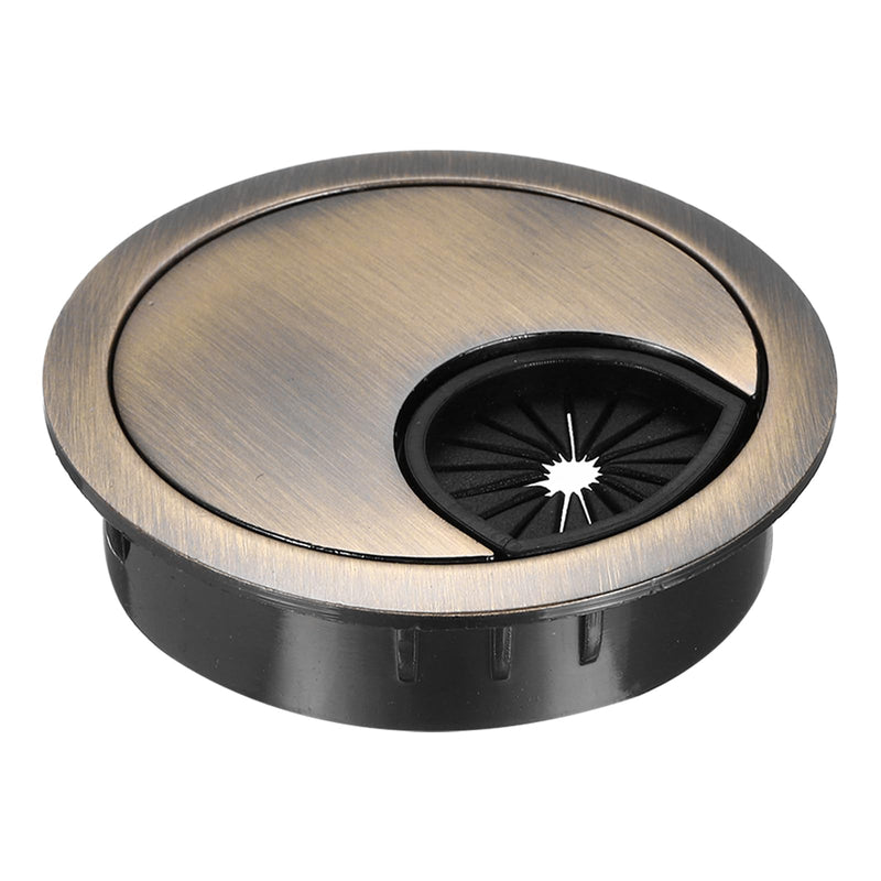 MECCANIXITY Desk Grommet 2 Inch, Zinc Alloy Round Desk Hole Cover Wire Cable Cord Organizer for Home Office Computer Table Cables, 49.5mm, Bronze