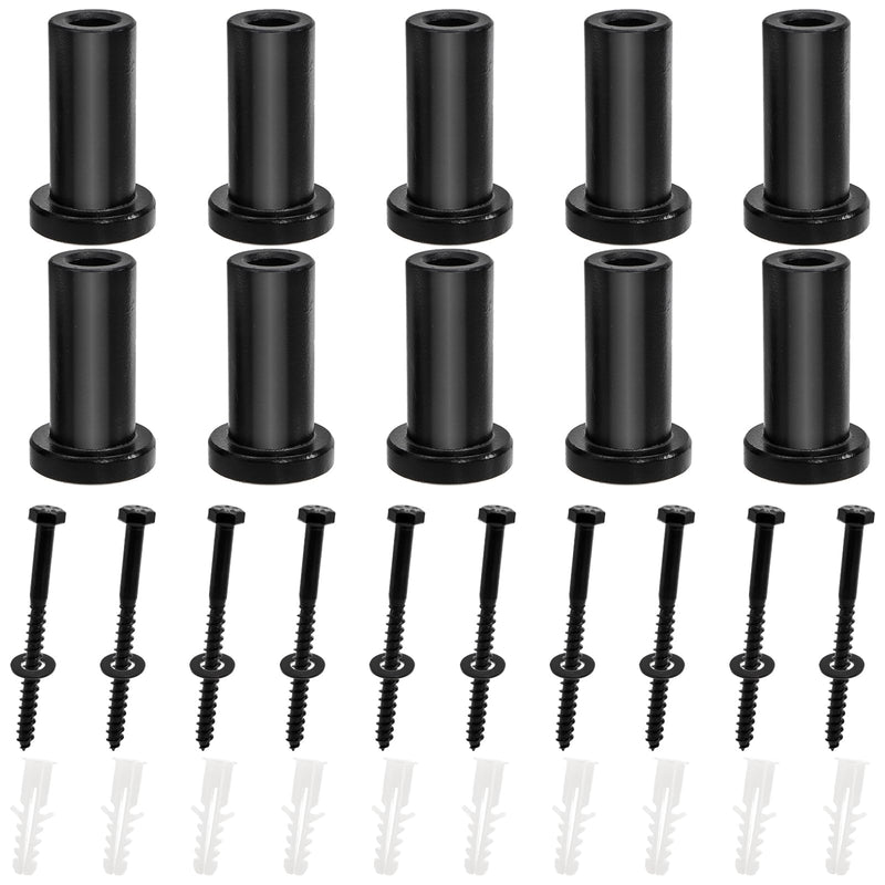 Peohud 10 Set Barn Door Spacers, 2" Sliding Barn Door Hardware Kit, Heavy Duty Replacement Wall Spacers with Lag Bolts Wall Anchor for Connecting Track Connection Device