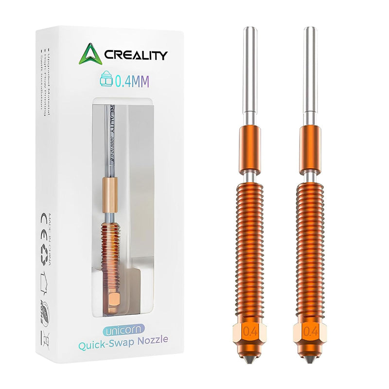 Creality K2 Plus Nozzle Kit, Unicorn Quick-Swap 3D Printer Nozzle Kit, Copper Alloy and Hardened Steel Nozzle Suitable for Creality K2 Plus 3D Printer (2PCS, 0.4mm)
