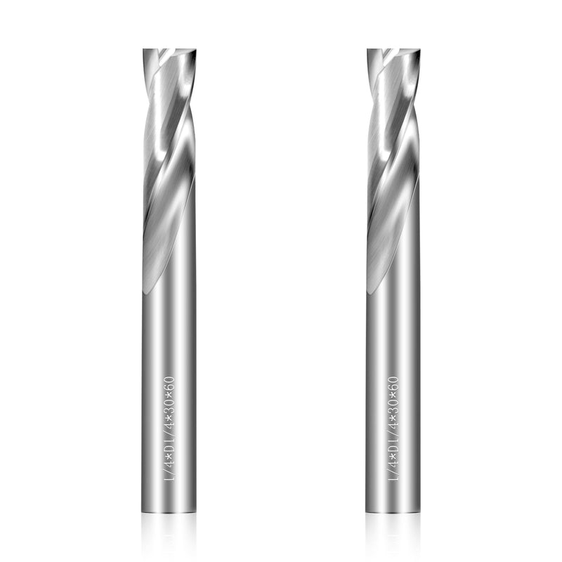 1/4" Flat Bottom Drill Bits, 2Pcs Solid Carbide Drill Bits, Tungsten Drill Bit Set, Metal Drill Bit Set for Hardened Stainless Steel Steel Cast Iron Alloy Copper, High Precision CNC Jobber Drill Bits 2 1/4 in