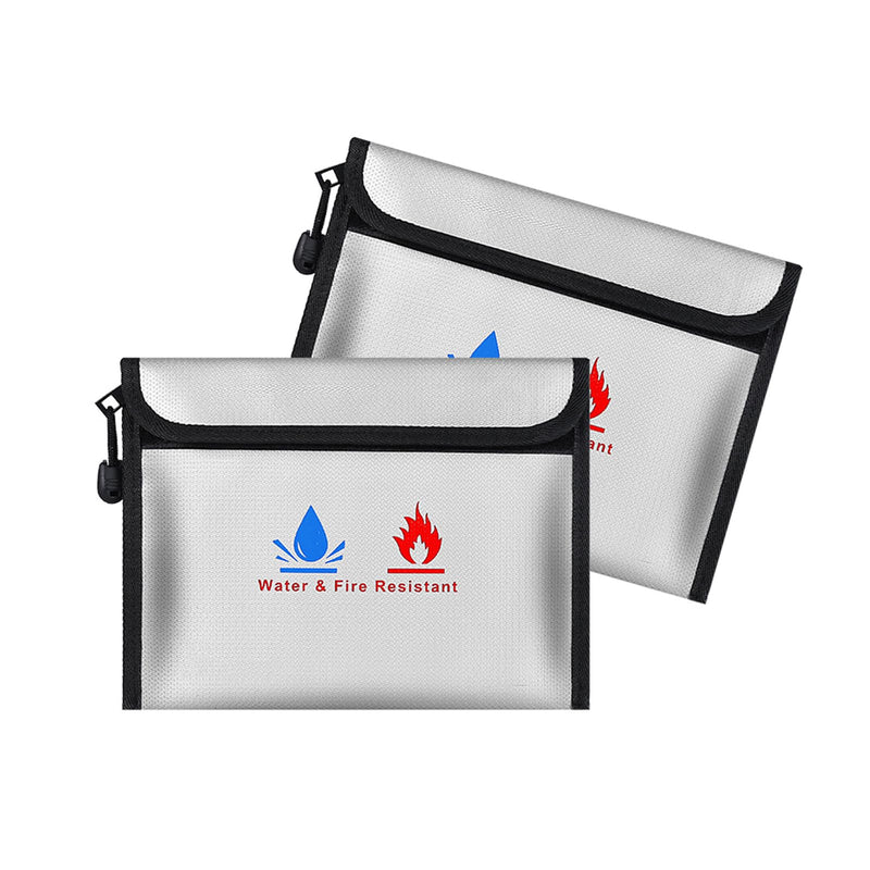 Fireproof Document Bag,Including a Set of fire-Resistant Wallet Security Pouches 9 x 7 in with a Non-irritating Silicone Coating,for Secure Storage of Cash, Important documents
