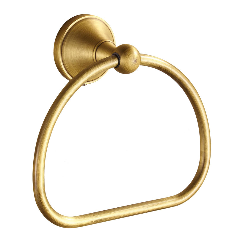 Brass Towel Ring,Antique Hand Towel Holder,Bathroom Antique Brass Hanger Towel Holder for Bathroom Wall Mounted Rustic Bath Accessories Half Round