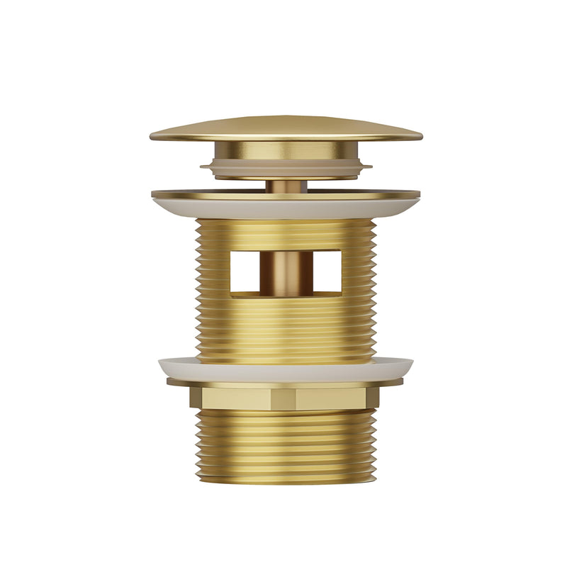 Brass Freestanding Tub Drain, Pop Up Freestanding Tub Drain Plug, Fits Most Freestanding Tub Drain Kits (Brushed Gold) Brushed Gold