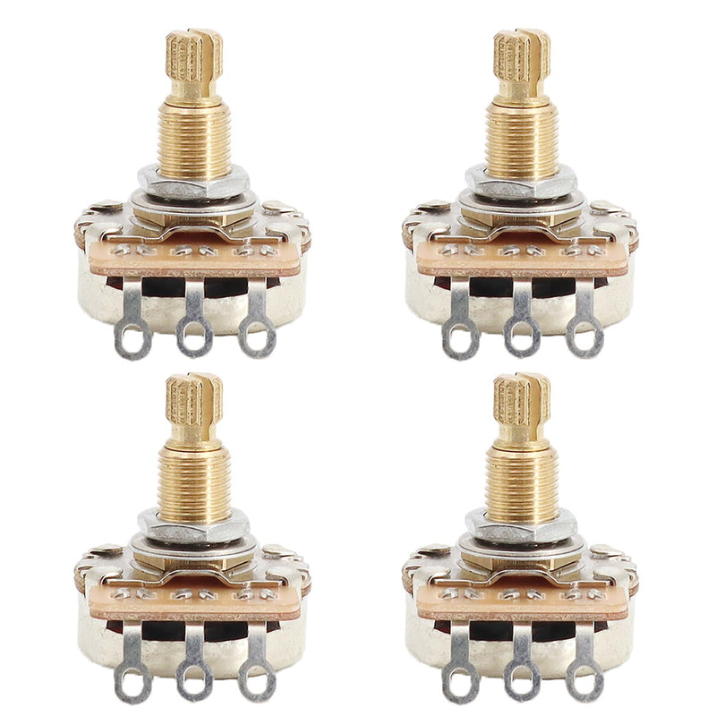 18-Spline 18mm B500K Guitar Potentiometers Split Brass Shaft Audio Taper Pots for Fender Stratocaster Telecaster Guitar Bass Parts (Set of 4) B500K(×4)