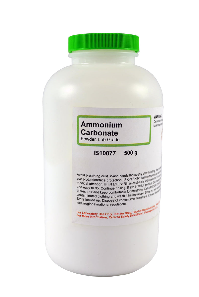 Innovating Science - Ammonium Carbonate Powder 500 g - Lab Grade for pH Chemistry, Buffer Solutions, Precipitation Reactions, and Thermal Decomposition Experiments