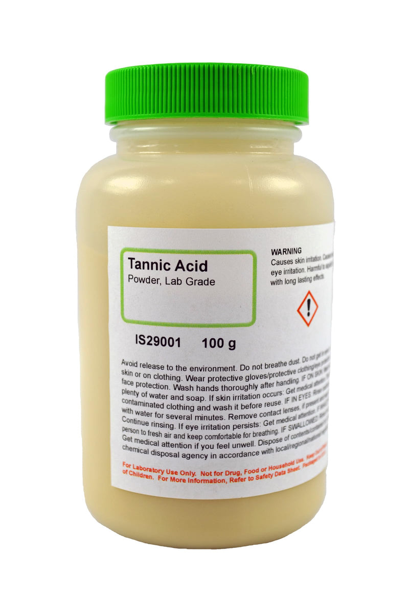 Innovating Science - Tannic Acid, Lab Grade, 100g Powder - Polyphenol Reagent for Biochemical Research, Metal Complexation, Antioxidant Studies, and Histological Applications
