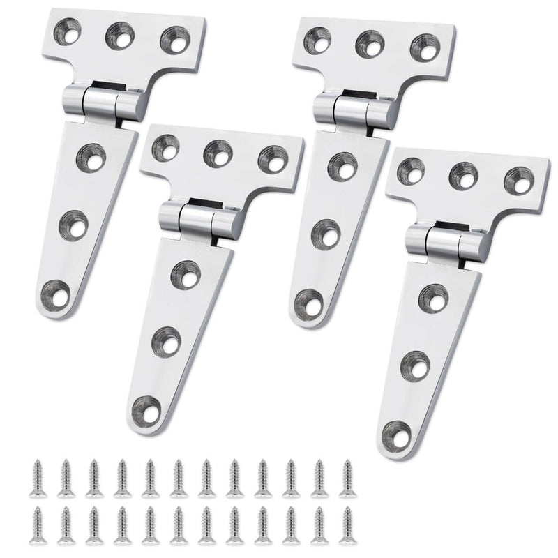 ORLANG 316 Stainless Steel Boat Hatch Hinges, Polished Marine Hinge,Marine Boat Hatch Heavy Duty Hinges with Screws for Boats, Yachts, Doors, Deck,Windows, Cabinets(2/4/8 Pack) 4 x 2 Inch-4Pack
