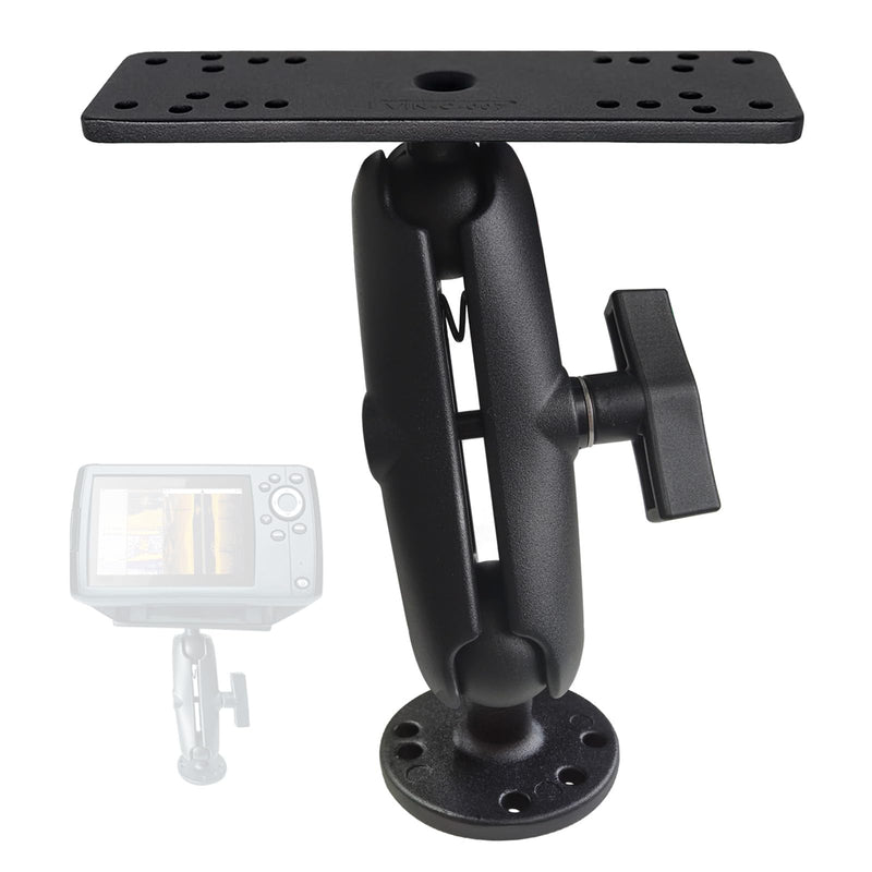Fish Finder Mounting Bracket, Aluminum 1.5" Ball Mount Plate | Fish Finder Mount with 1.5" ball mount, aluminum arm bracket fits 5-12" fish finders, chartplotters and marine electronics. 1.5"ball