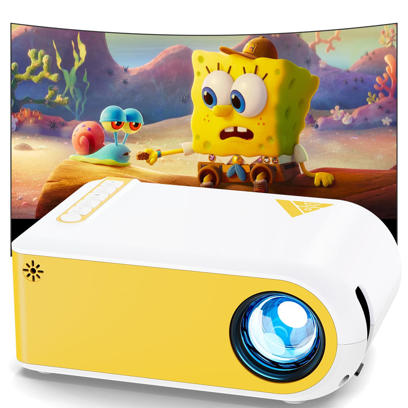 KSAN Mini Projector, Projector with WiFi and Bluetooth, 1080P Support Movie Projector with Built-in Speaker, Compatible with Smartphone, HDMI, USB, AV, Fire Stick, PS5 for Home, Bedroom, Outdoor Use 240ANSI