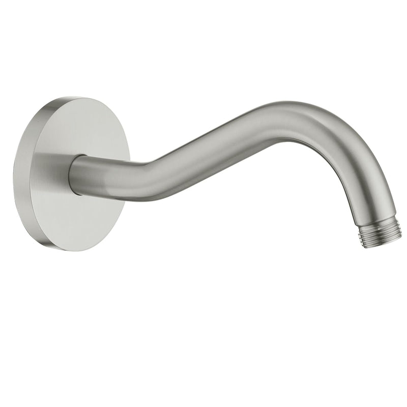 RANDOM 8 Inch S-Shape Curved Shower Arm with Flange,Stainless Steel Brushed Nickel Shower Head Extension Arm,Wall Mounted.RD-91068-8BN