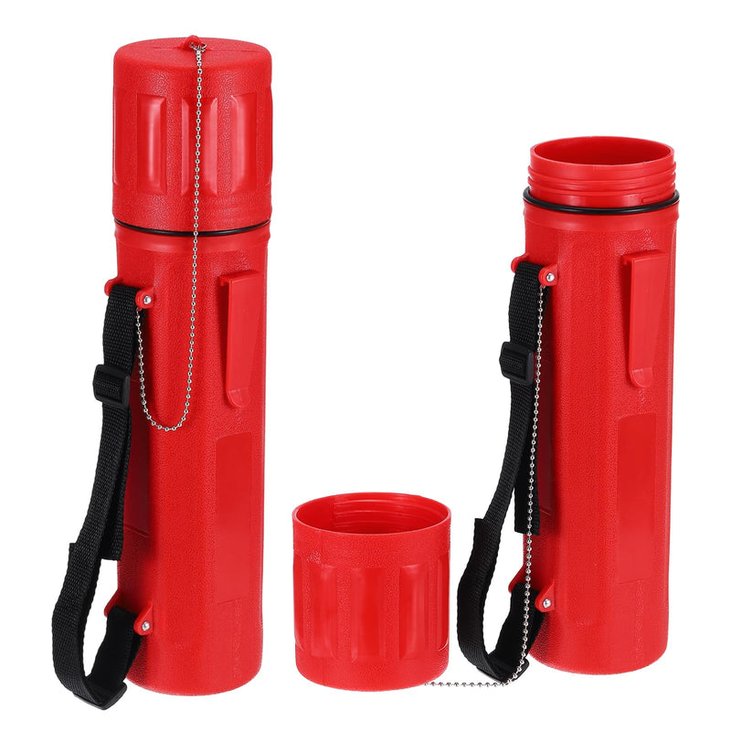 MECCANIXITY 2pcs Welding Rod Storage Tube, 14 Inch Tungsten Electrode Holder Container Airproof Waterproof 4.5kg Capacity with Strap, Red