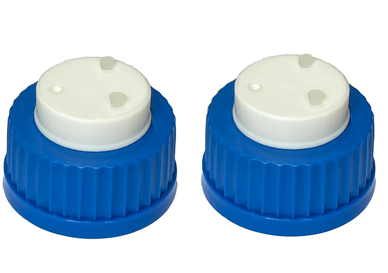 MUHWA GL45 Filling Caps Complete Kit for Glass Bottles, 1/8 Inch, 3- Port Cap with Silicone Plugs, 2 Packs