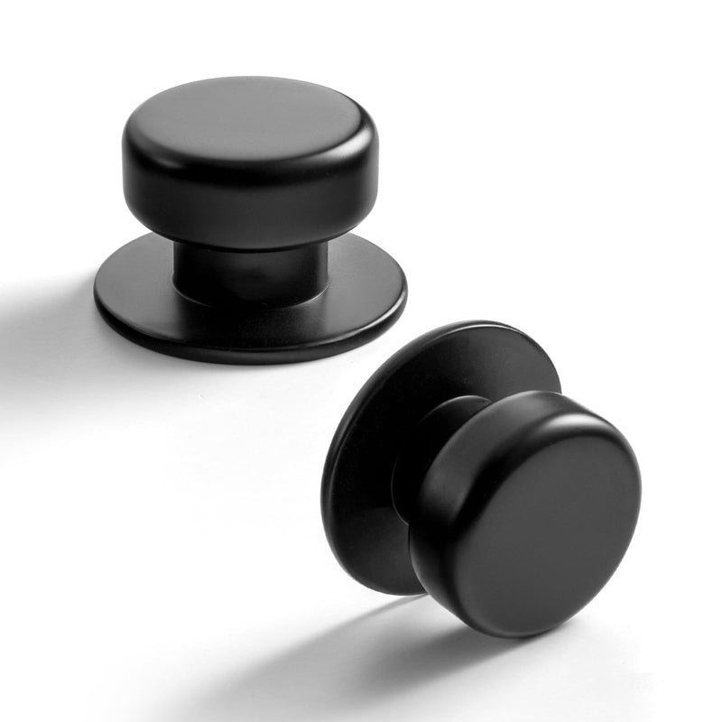 Goo-Ki Matte Black Cabinet Knobs,6-Pack Zinc Alloy Drawer Knobs Dresser Pulls Single Hole,Drawer Knobs for Dresser Drawers 1-1/5 Inch Diameter 9623-B-DADAN