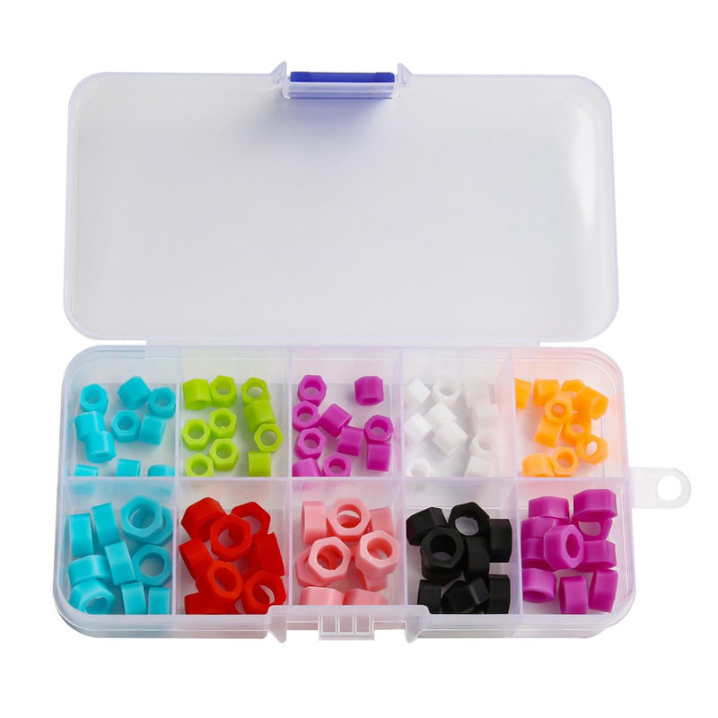 Dental Code Rings Orthodontic Silicone Ring Multi- Color Dental Instrument Labels Autoclavable 100Pcs Mix Large Small (Large Size 6mm Small Size 4mm)